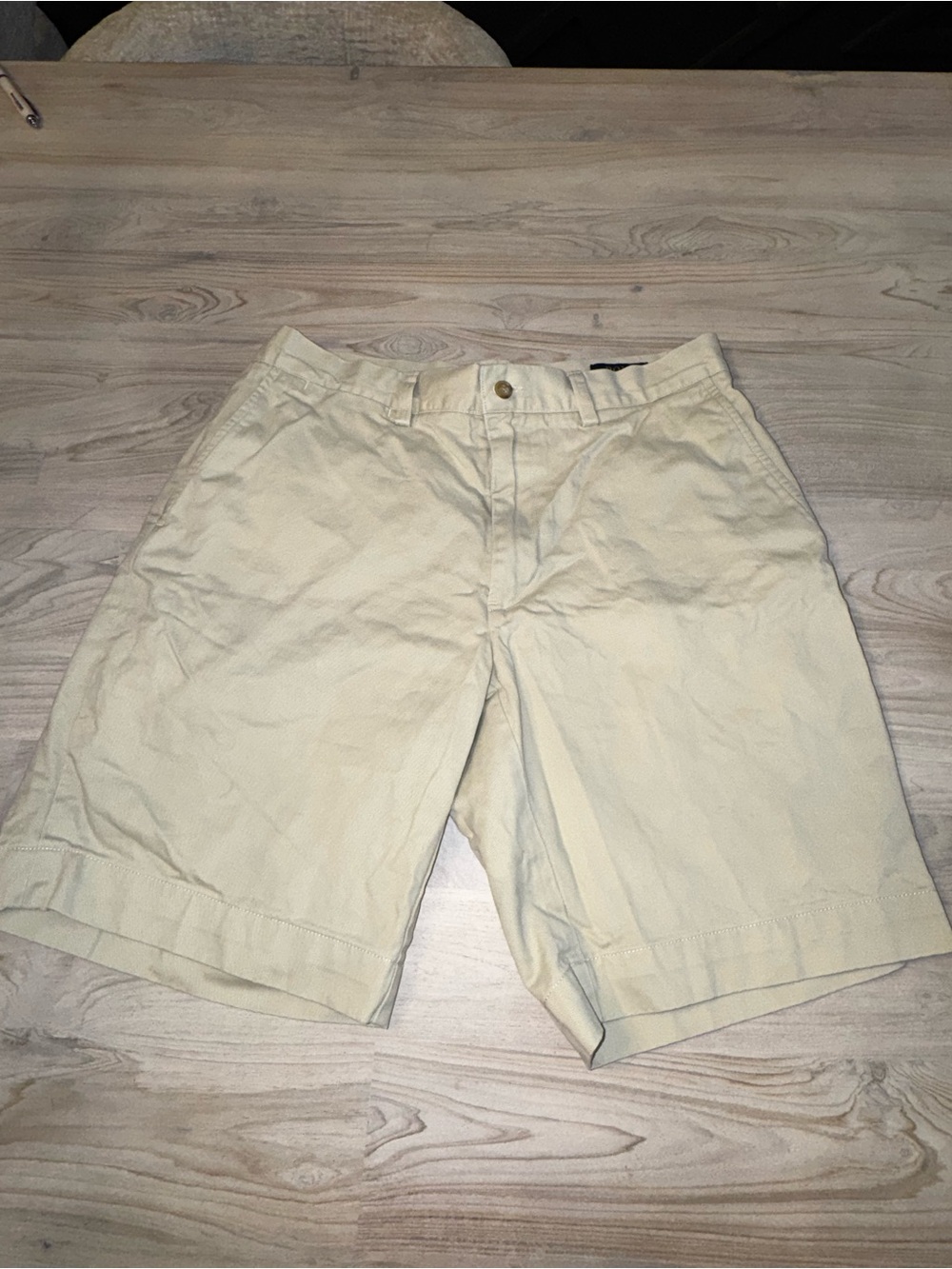 Ralph Lauren Men's Light Khaki Flat-Front Shorts